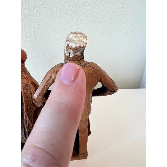 Vintage ANRI or SYROCO Style Hand Carved Wooden Figurine Folk Art Lot of 4 - Picture 5 of 8